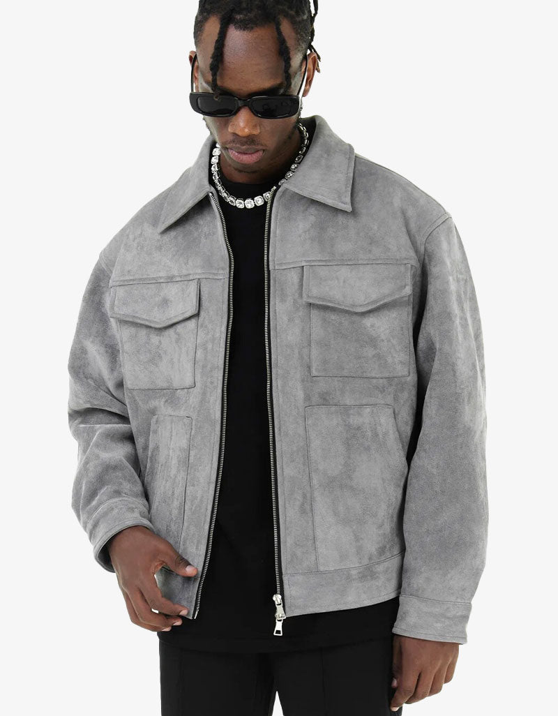 Blouson Zipé Gris - Lasourcedustyle