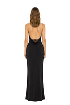 Kendal — Robe longue noire à dos ouvert