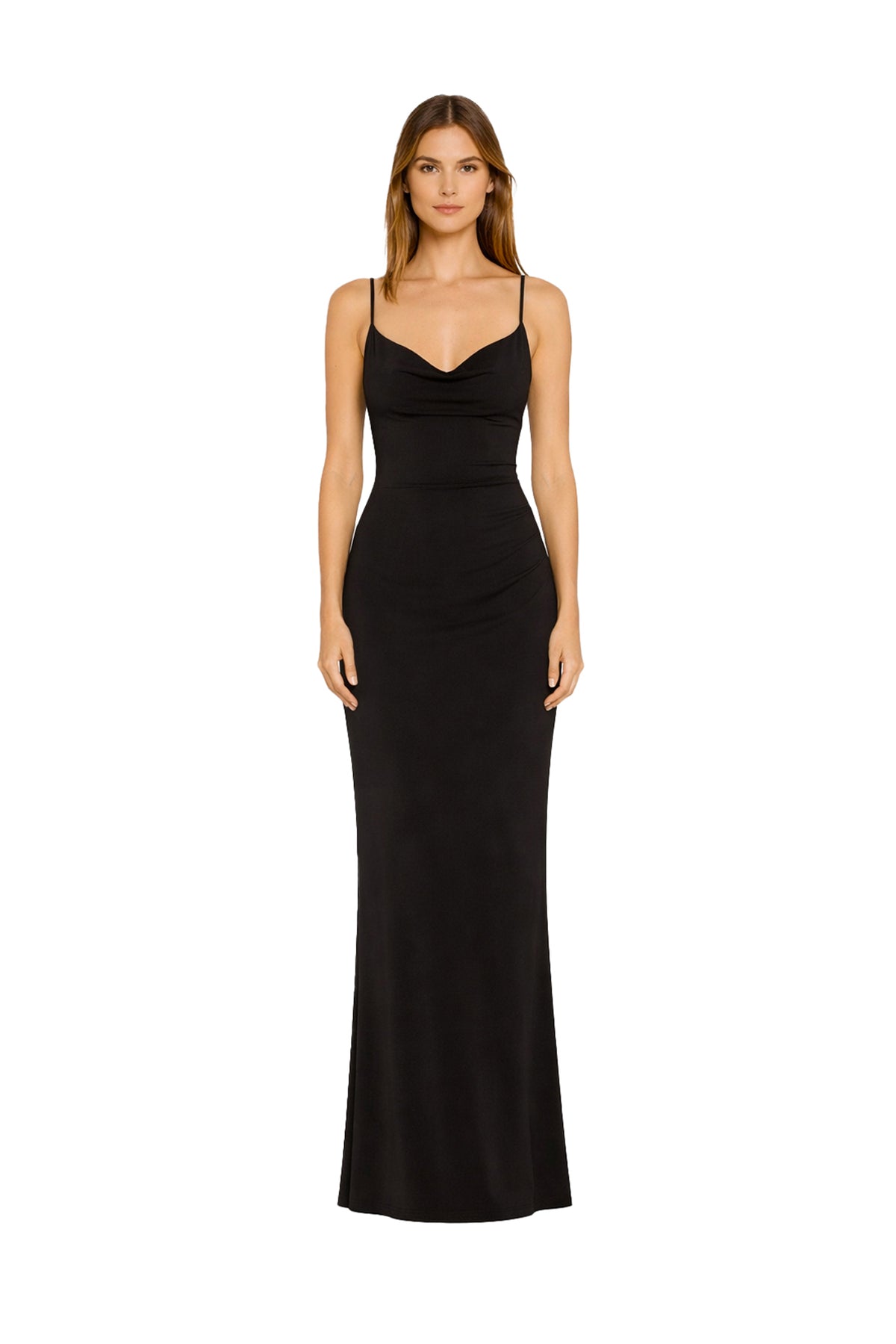 Kendal — Robe longue noire à dos ouvert